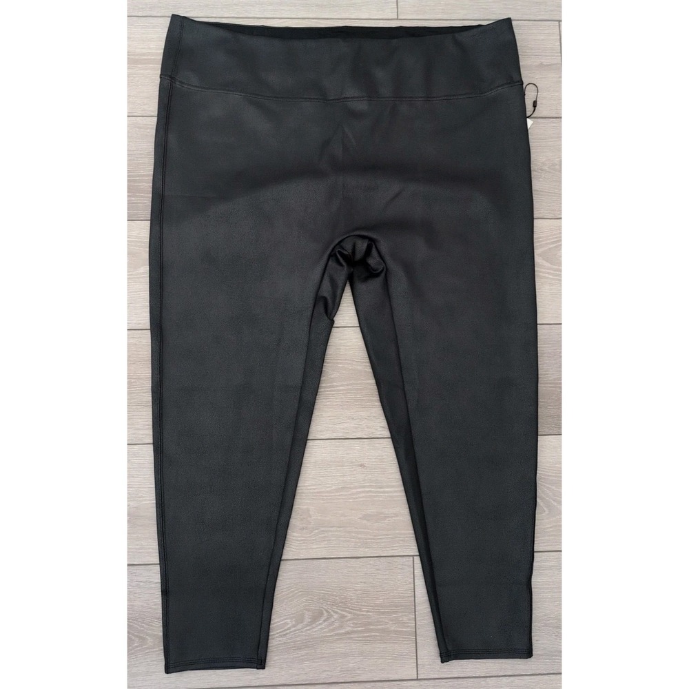 NYDJ Pull On Skinny Legging Pants Sculpt-Her Jet Black Faux Finish Size 4X NWT